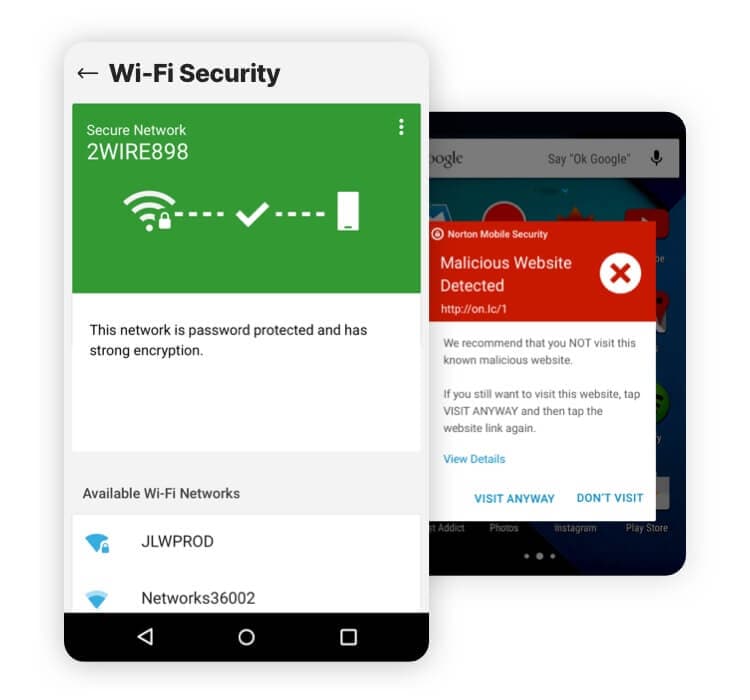 WI-FI Security app on a tablet and phone